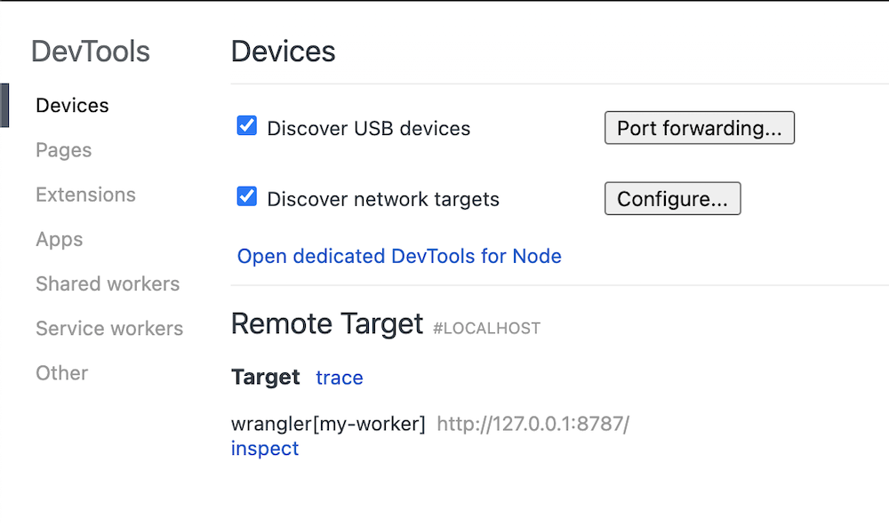 Chrome DevTools&rsquo; configuration options for remote targets and devices